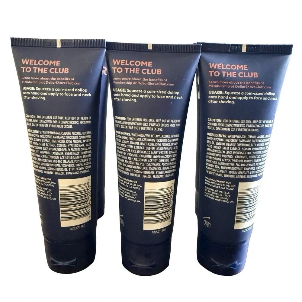 Lot 4 DSC Dollar Shave Club Post Shave Cream Hydration, Sensitive Skin 3.4 fl oz